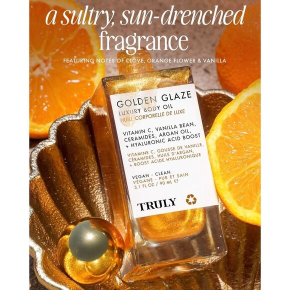 TRULY - NWT Golden Glaze Luxury Body Oil. Scented w/Clove, Orange, & Vanilla - Picture 10 of 16